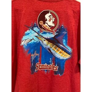Guy Harvey Florida State Seminoles FSU Marlin Graphic T-Shirt Mens Large READ
